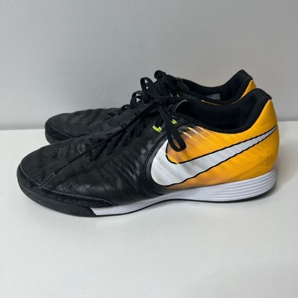 Nike Tiempo X Mens Size 10.5 Black Yellow Athletic Running Soccer Cleats - Picture 3 of 11